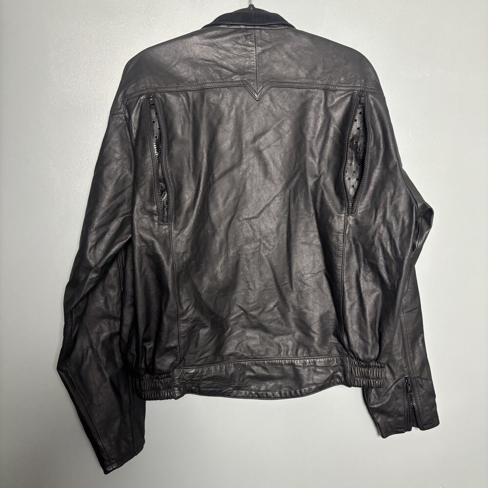 Vintage 90’s Hein Gericke Black Leather Motorcycle Jacket Coat 40 Medium - Picture 10 of 13